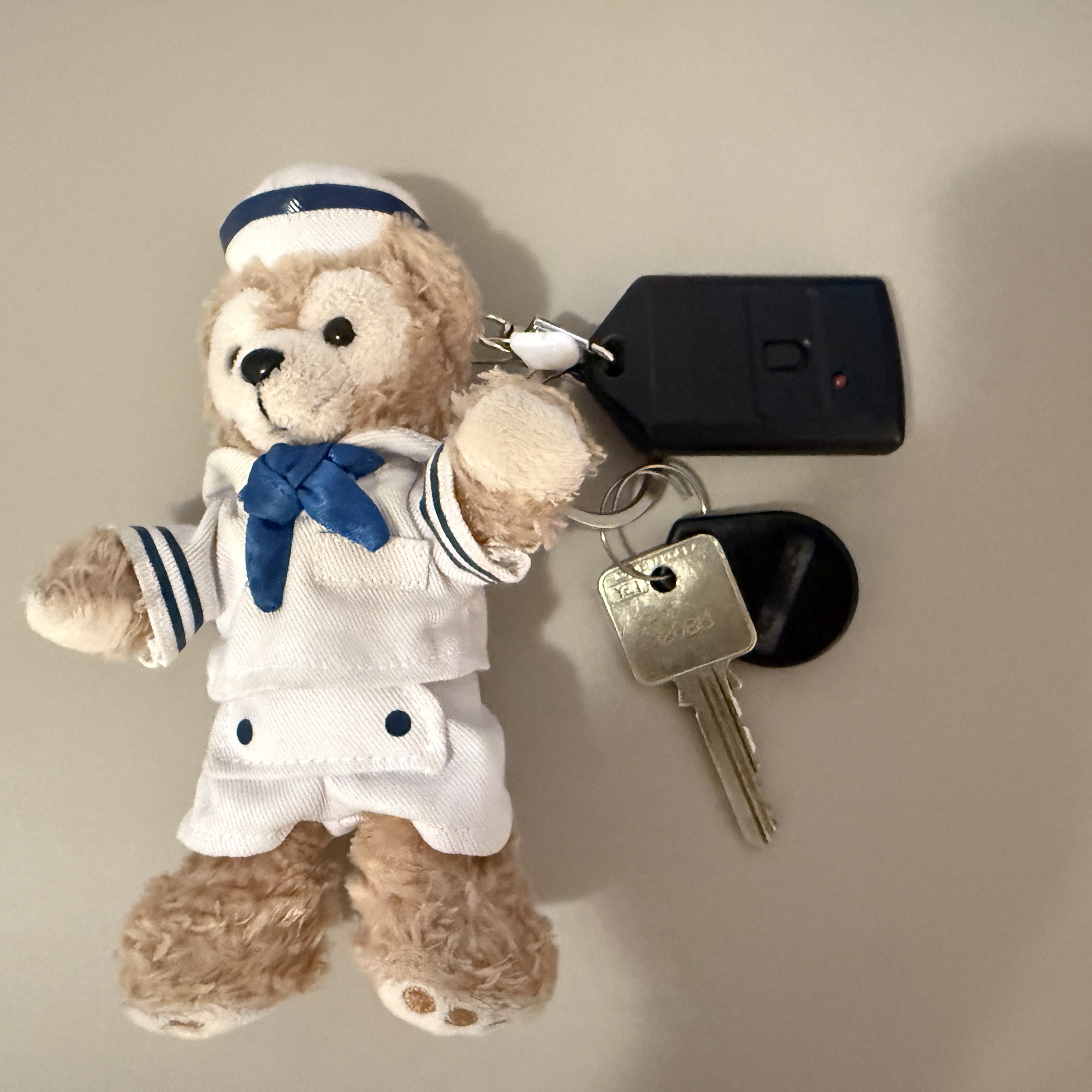  The metallic clinking sound of keys moving or being inserted into a lock.